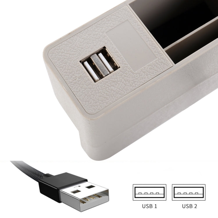 Universal Car Multi-functional Charger Console Side Pocket Seat Gap Side Storage Box, with 2 USB Ports