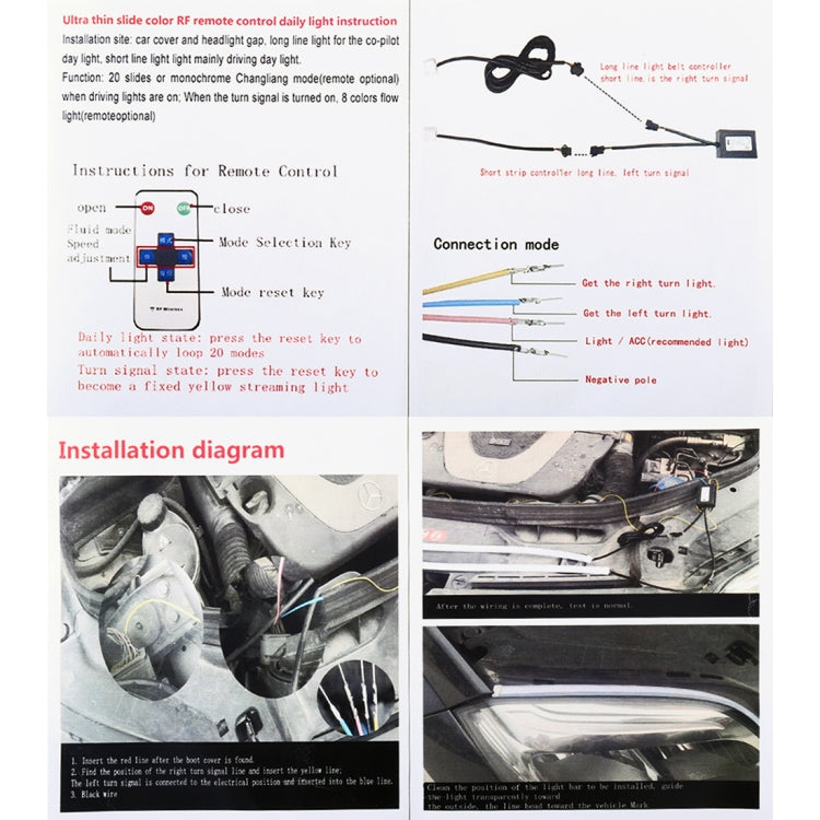 2 PCS 45cm DC12V 15W Ultra-thin Car Colorful Turn Lights / Running Lights SMD-5050 LED Bulbs