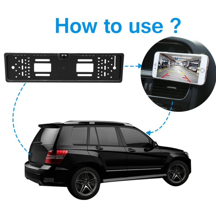 PZ421-WF Europe Car License Plate Frame 170 Degree WIFI Rear View Camera