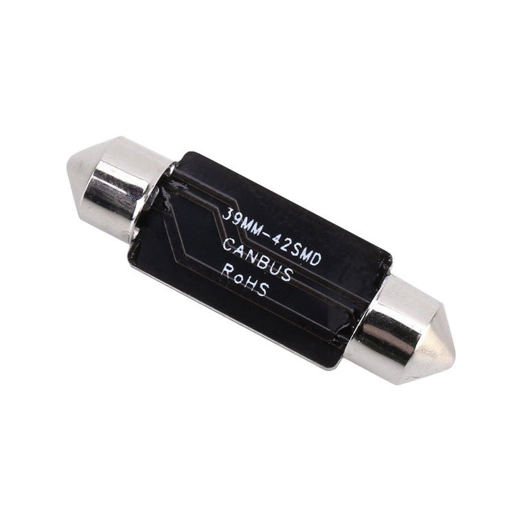 2 PCS 39mm DC12V / 1.2W / 6000K / 80LM 42LEDs SMD-3014 Car License Plate Light / Dome Light, with Decoder