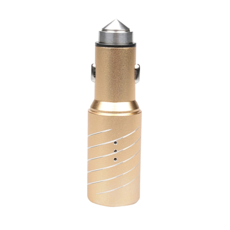 SEZU Whirl Texture Aviation Aluminium 1A + 2.1A Dual USB Car Charger with Air-purifying Function & Safety Hammer