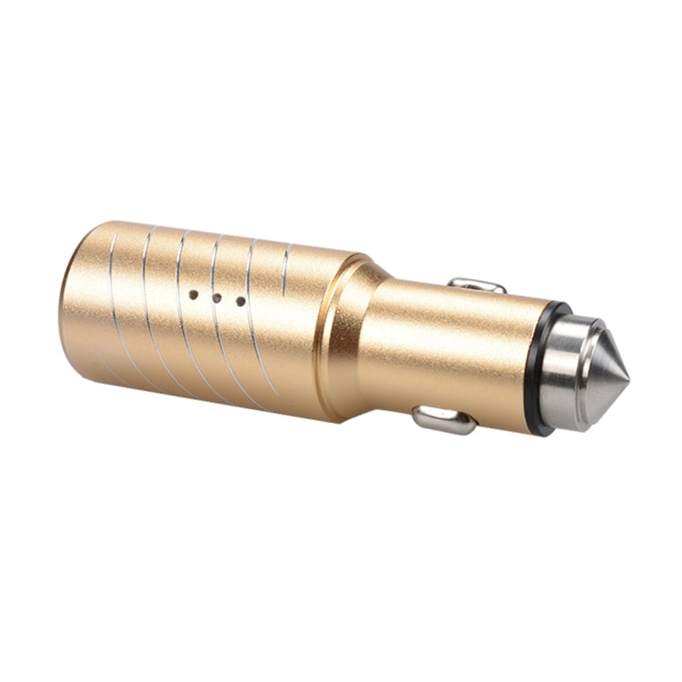SEZU Whirl Texture Aviation Aluminium 1A + 2.1A Dual USB Car Charger with Air-purifying Function & Safety Hammer