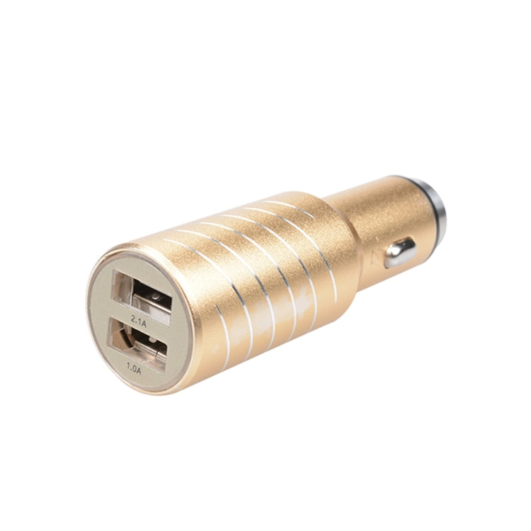 SEZU Whirl Texture Aviation Aluminium 1A + 2.1A Dual USB Car Charger with Air-purifying Function & Safety Hammer