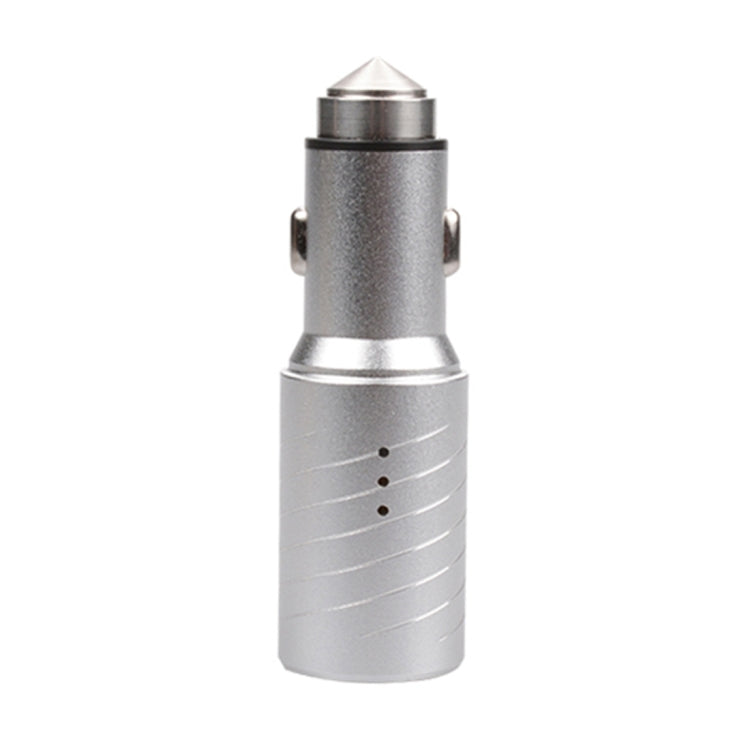 SEZU Whirl Texture Aviation Aluminium 1A + 2.1A Dual USB Car Charger with Air-purifying Function & Safety Hammer