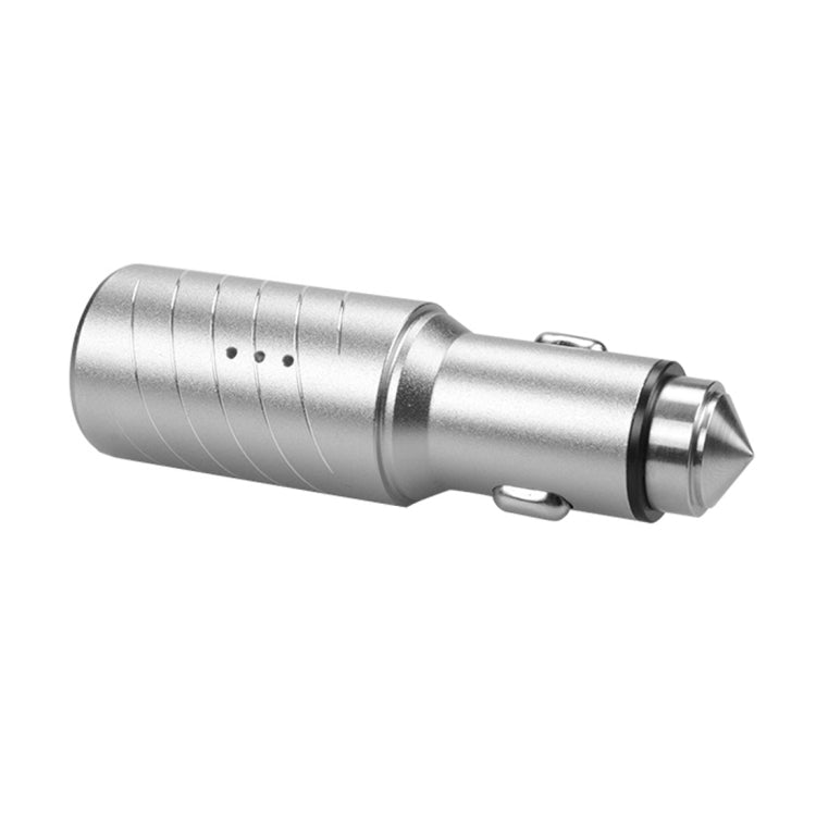 SEZU Whirl Texture Aviation Aluminium 1A + 2.1A Dual USB Car Charger with Air-purifying Function & Safety Hammer