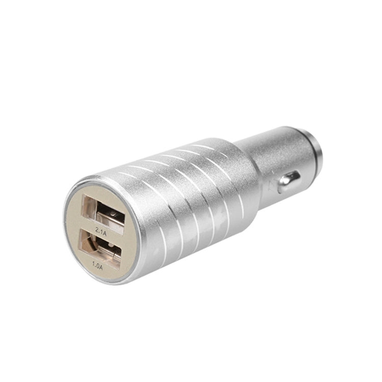 SEZU Whirl Texture Aviation Aluminium 1A + 2.1A Dual USB Car Charger with Air-purifying Function & Safety Hammer