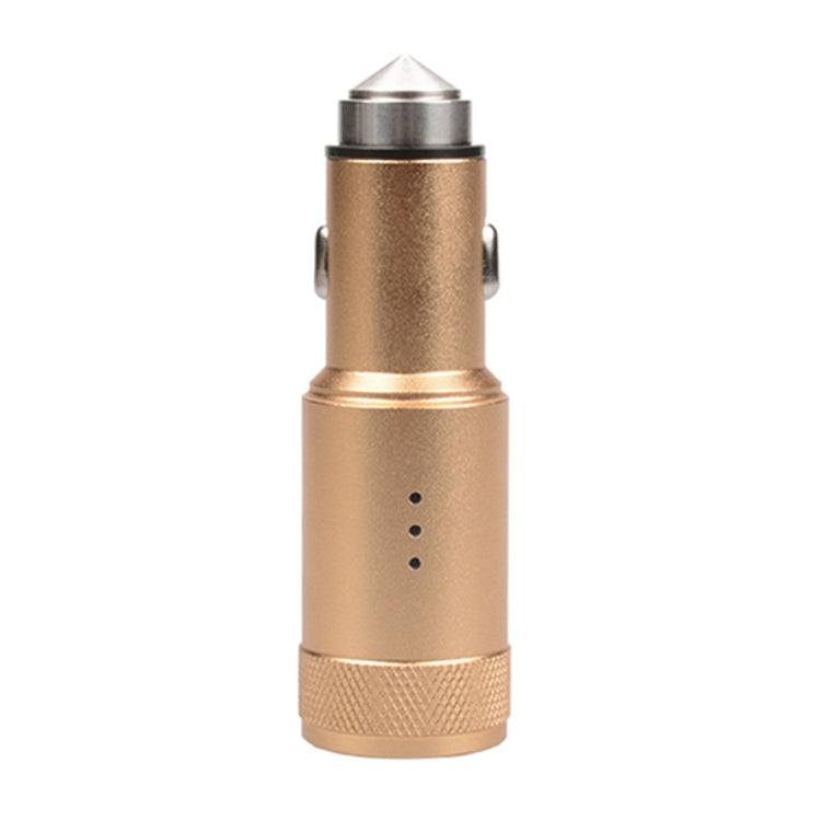 SEZU Argyles Texture Aviation Aluminium 1A + 2.1A Dual USB Car Charger with Air-purifying Function & Safety Hammer