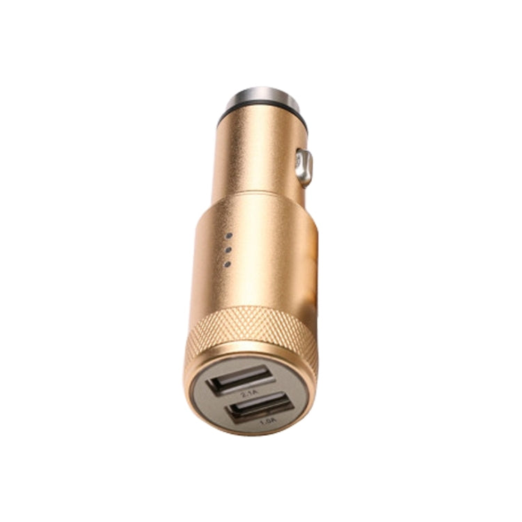 SEZU Argyles Texture Aviation Aluminium 1A + 2.1A Dual USB Car Charger with Air-purifying Function & Safety Hammer