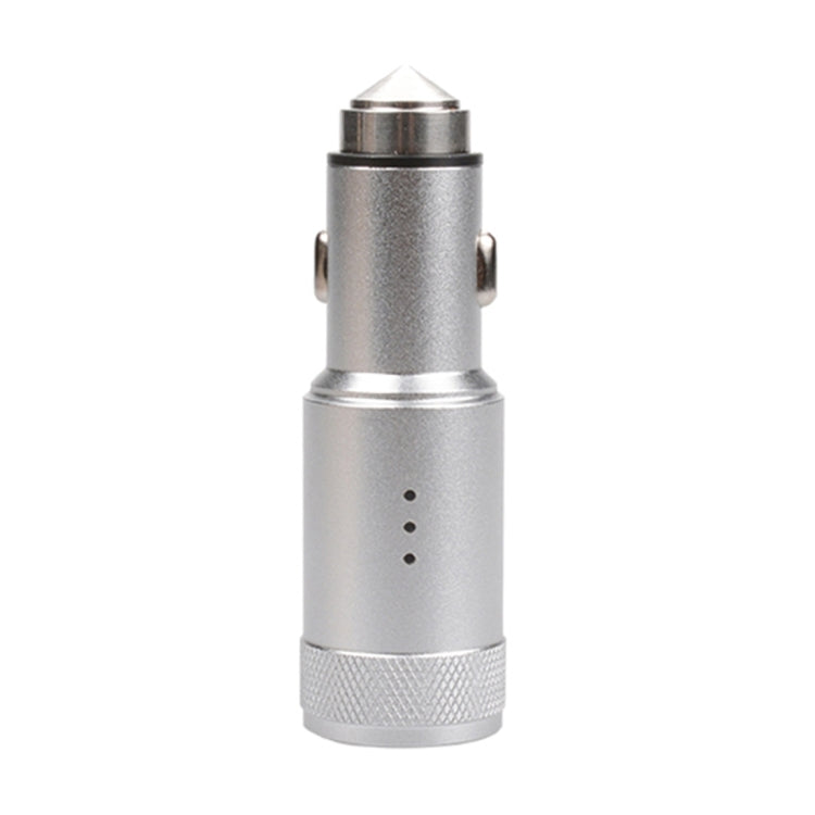 SEZU Argyles Texture Aviation Aluminium 1A + 2.1A Dual USB Car Charger with Air-purifying Function & Safety Hammer