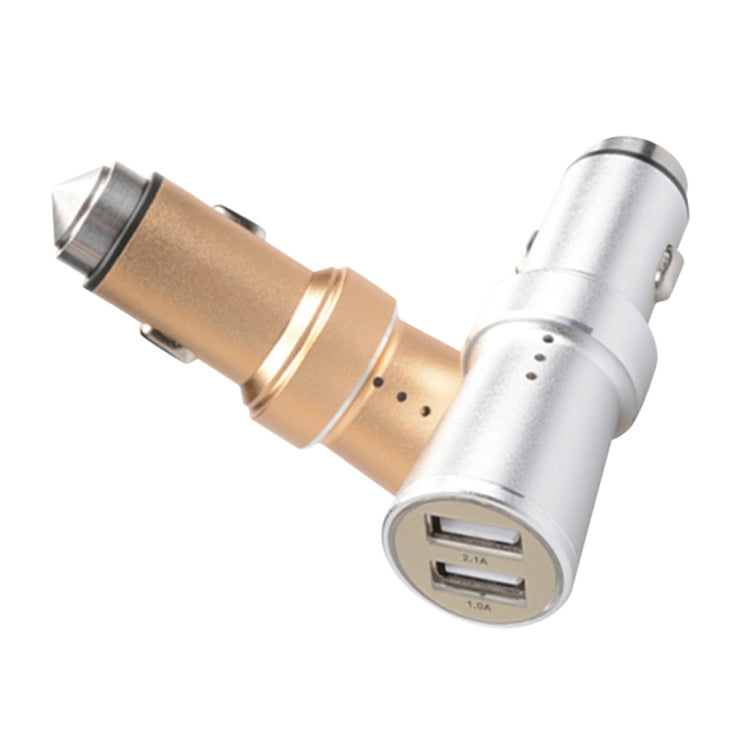 SEZU Tower Series Aviation Aluminium 1A + 2.1A Dual USB Car Charger with Air-purifying Function & Safety Hammer