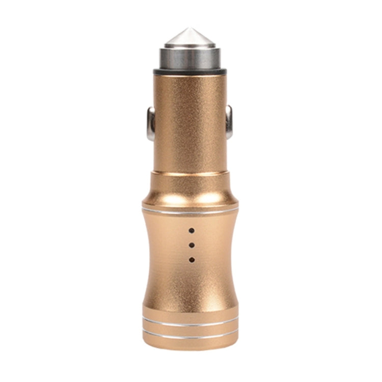 SEZU Tiny Waist Series Aviation Aluminium 1A + 2.1A Dual USB Car Charger with Air-purifying Function & Safety Hammer