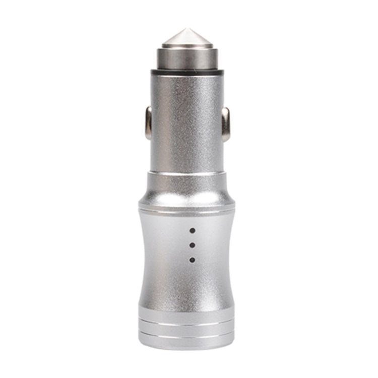 SEZU Tiny Waist Series Aviation Aluminium 1A + 2.1A Dual USB Car Charger with Air-purifying Function & Safety Hammer