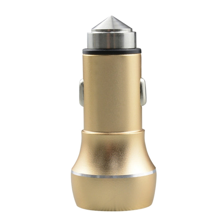 SEZU Thick Round Aviation Aluminium 1A + 2.1A Dual USB Car Charger with Safety Hammer