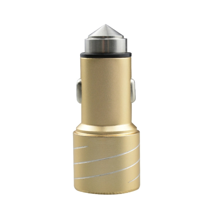SEZU Whirl Texture Aviation Aluminium 1A + 2.1A Dual USB Car Charger with Safety Hammer