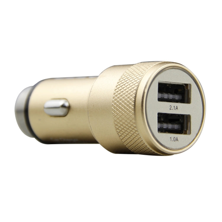 SEZU Argyles Texture Aviation Aluminium 1A + 2.1A Dual USB Car Charger with Safety Hammer