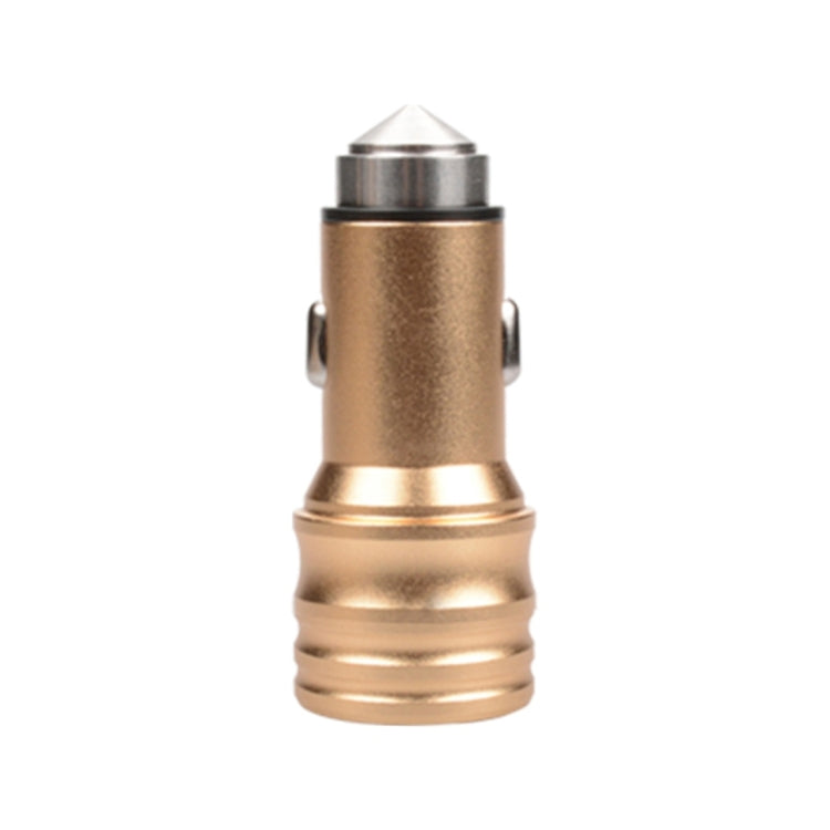 SEZU Screw Texture Aviation Aluminium 1A + 2.1A Dual USB Car Charger with Safety Hammer