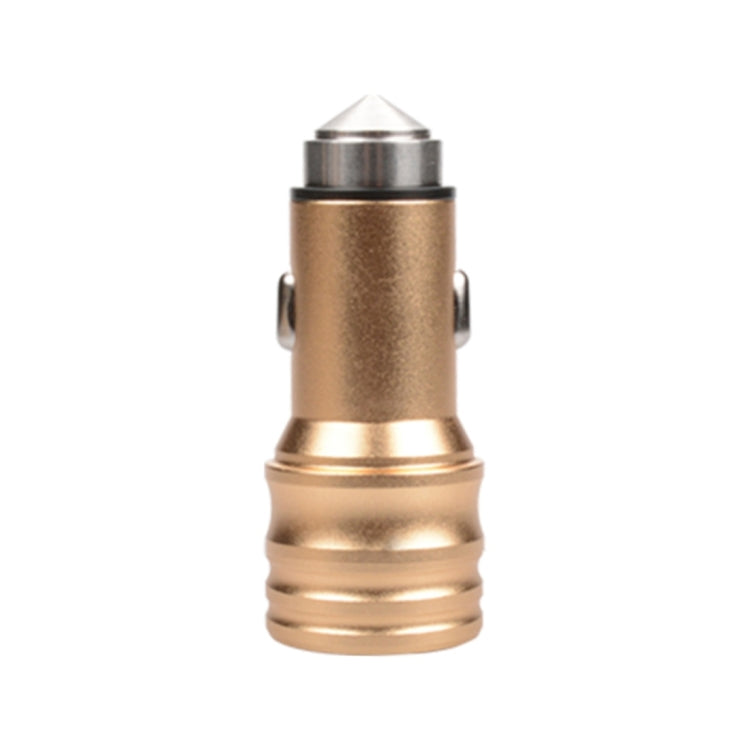 SEZU Screw Texture Aviation Aluminium 1A + 2.1A Dual USB Car Charger with Safety Hammer