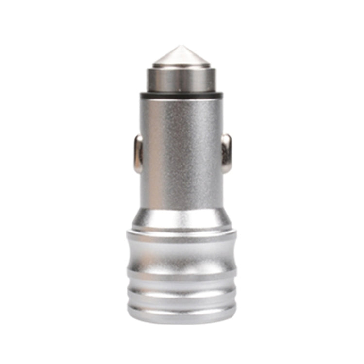 SEZU Screw Texture Aviation Aluminium 1A + 2.1A Dual USB Car Charger with Safety Hammer