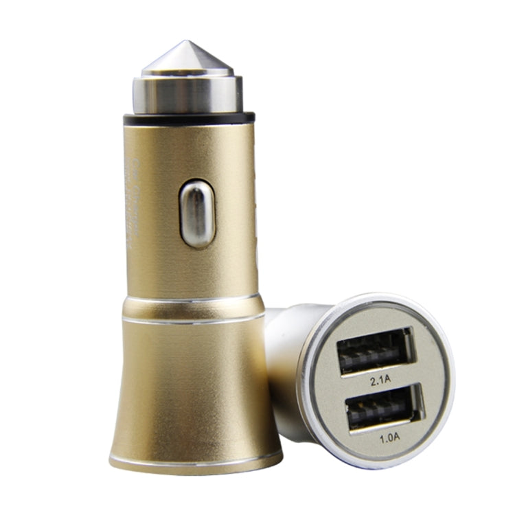 SEZU Tower 1st Generation Aviation Aluminium 1A + 2.1A Dual USB Car Charger with Safety Hammer