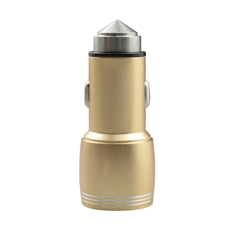 SEZU Thin Stripes Texture Aviation Aluminium 1A + 2.1A Dual USB Car Charger with Safety Hammer
