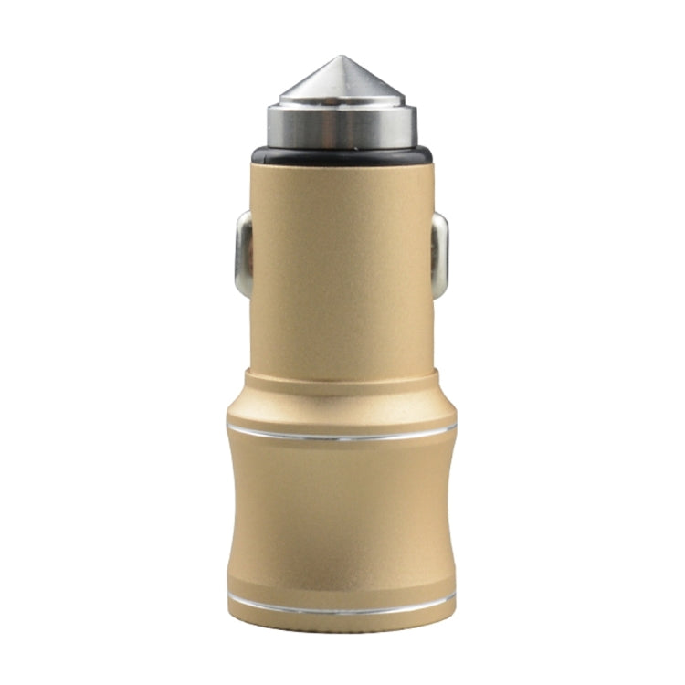 SEZU Tiny Waist Series Aviation Aluminium 1A + 2.1A Dual USB Car Charger with Safety Hammer