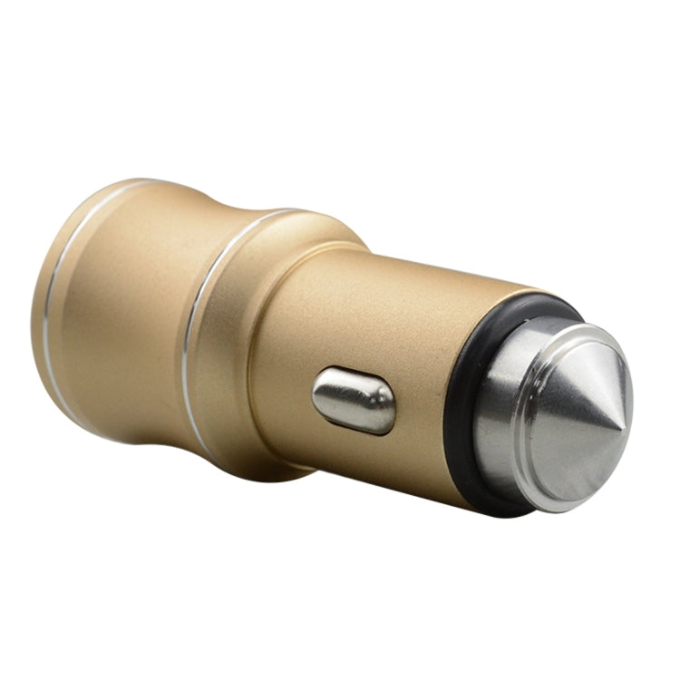 SEZU Tiny Waist Series Aviation Aluminium 1A + 2.1A Dual USB Car Charger with Safety Hammer