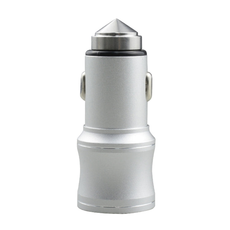 SEZU Tiny Waist Series Aviation Aluminium 1A + 2.1A Dual USB Car Charger with Safety Hammer