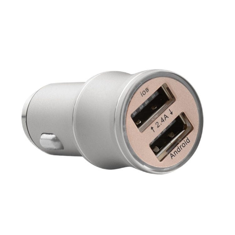SEZU Tiny Waist Series Aviation Aluminium 1A + 2.1A Dual USB Car Charger with Safety Hammer
