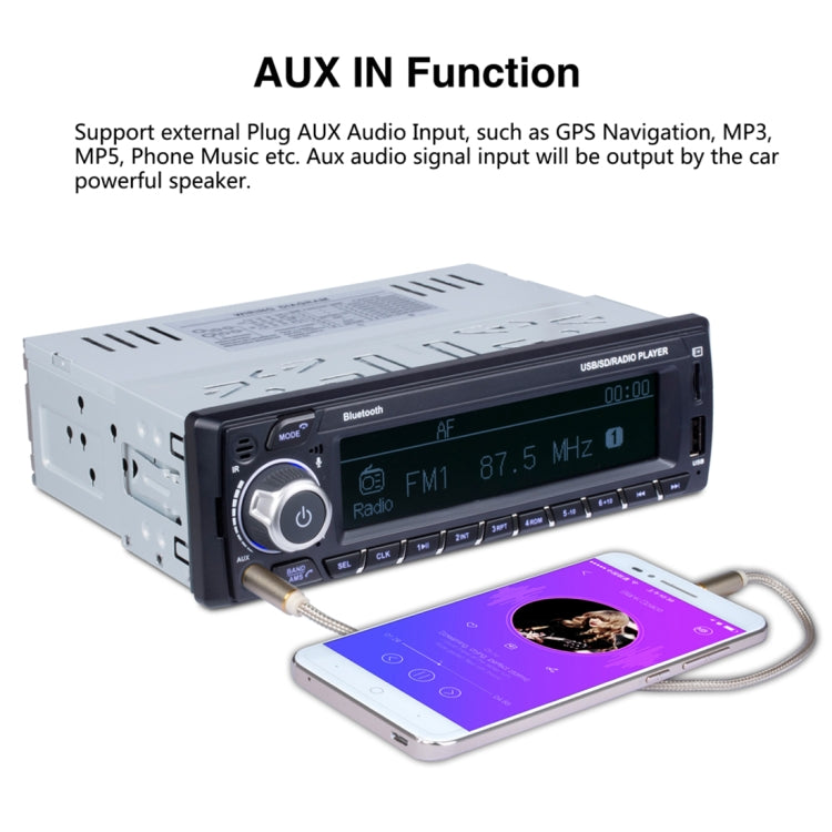 3101 Car Single Din Stereo Radio MP3 Audio Player with Remote Control, Support Bluetooth Hand-free Calling / FM / USB / SD Slot