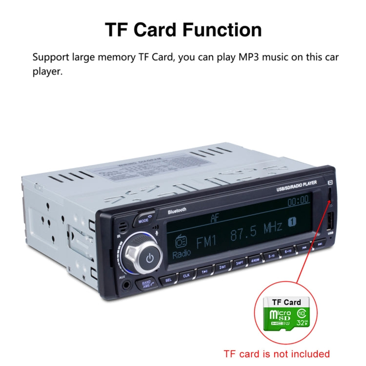 3101 Car Single Din Stereo Radio MP3 Audio Player with Remote Control, Support Bluetooth Hand-free Calling / FM / USB / SD Slot