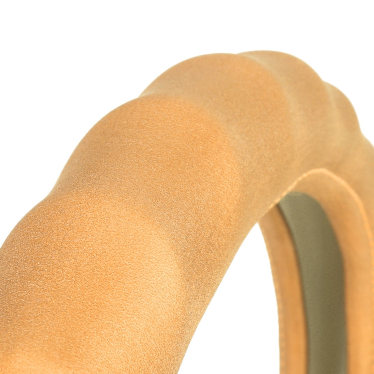 Universal Car Wave Matte Leather + Cotton Steering Wheel Cover, Diameter: 38cm