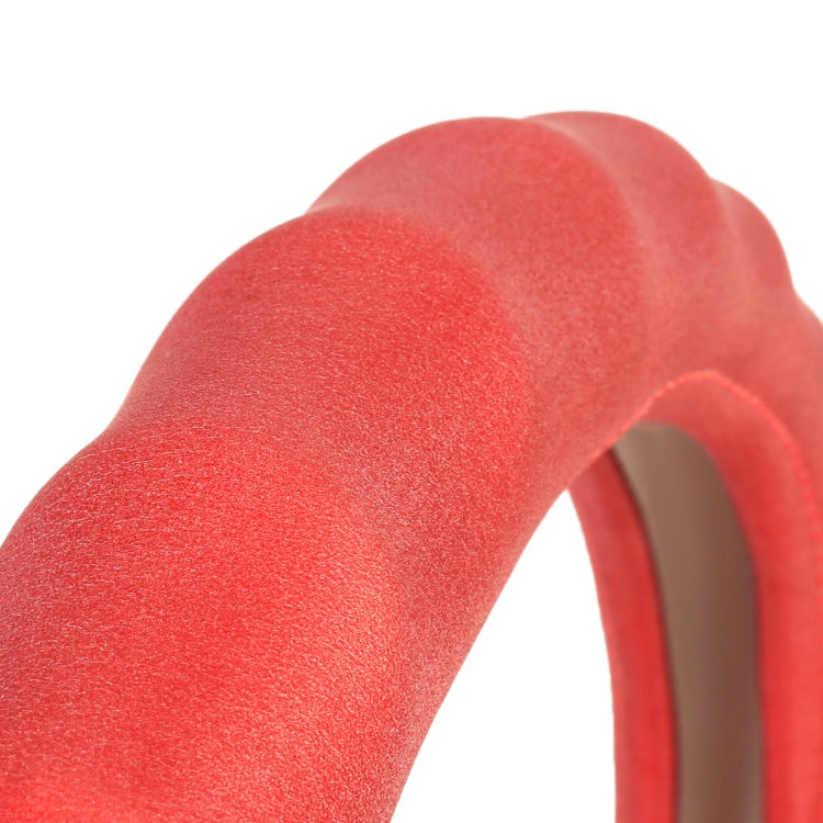 Universal Car Wave Matte Leather + Cotton Steering Wheel Cover, Diameter: 38cm