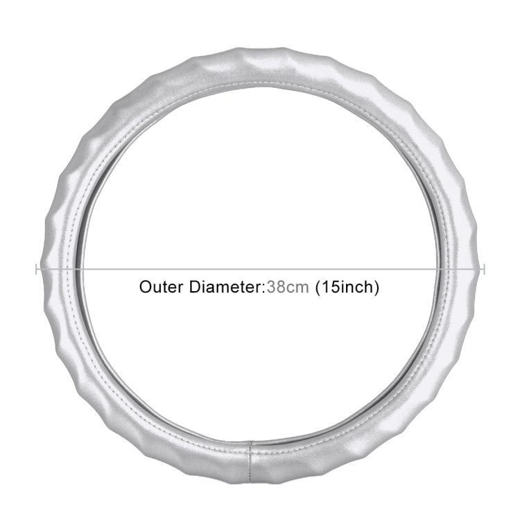 Universal Car Wave Matte Leather + Cotton Steering Wheel Cover, Diameter: 38cm