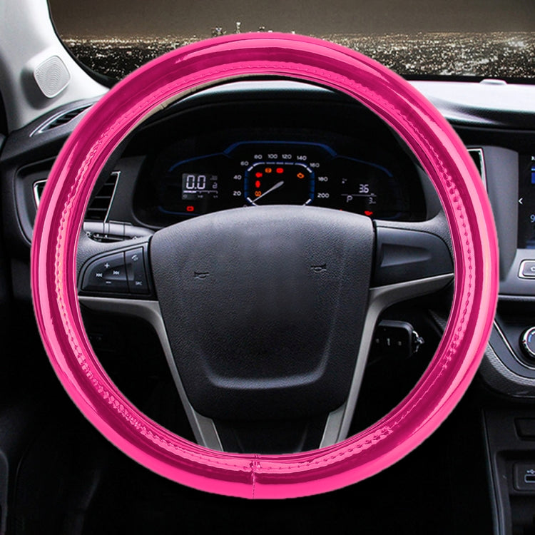 Universal Car Plating Matte Leather + Cotton Steering Wheel Cover, Diameter: 38cm