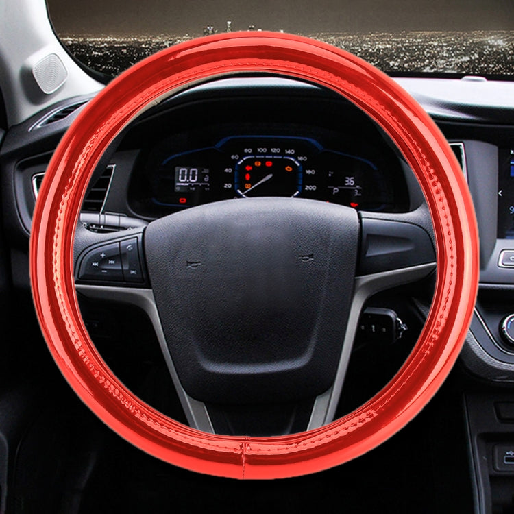 Universal Car Plating Matte Leather + Cotton Steering Wheel Cover, Diameter: 38cm