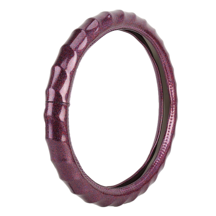Universal Car Wave Texture Plating Leather Steering Wheel Cover, Diameter: 38cm