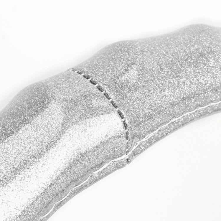 Universal Car Wave Texture Plating Leather Steering Wheel Cover, Diameter: 38cm