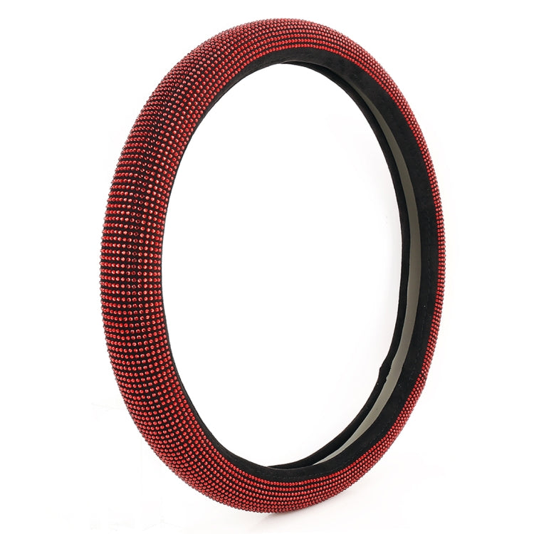 Universal Car Leather + Diamond Steering Wheel Cover, Diameter: 38cm