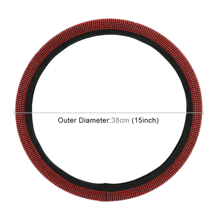 Universal Car Leather + Diamond Steering Wheel Cover, Diameter: 38cm