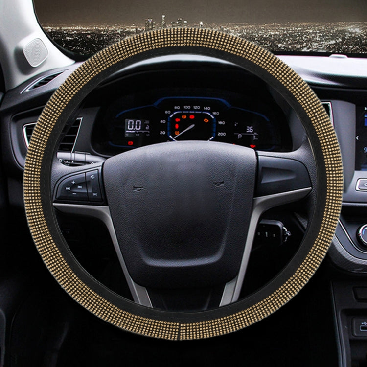 Universal Car Leather + Diamond Steering Wheel Cover, Diameter: 38cm