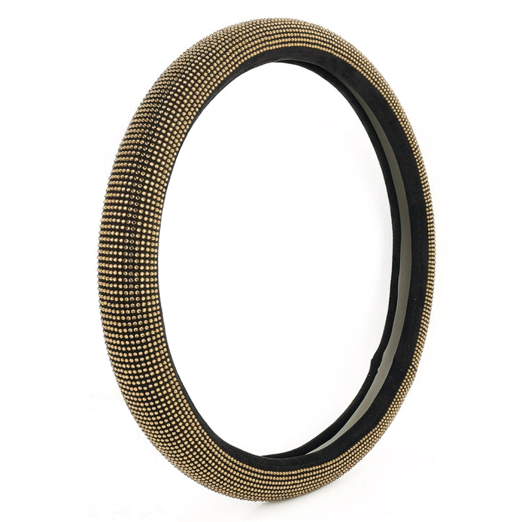 Universal Car Leather + Diamond Steering Wheel Cover, Diameter: 38cm