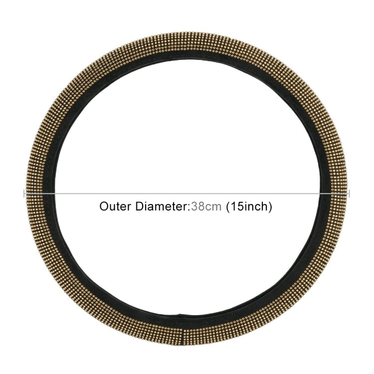 Universal Car Leather + Diamond Steering Wheel Cover, Diameter: 38cm