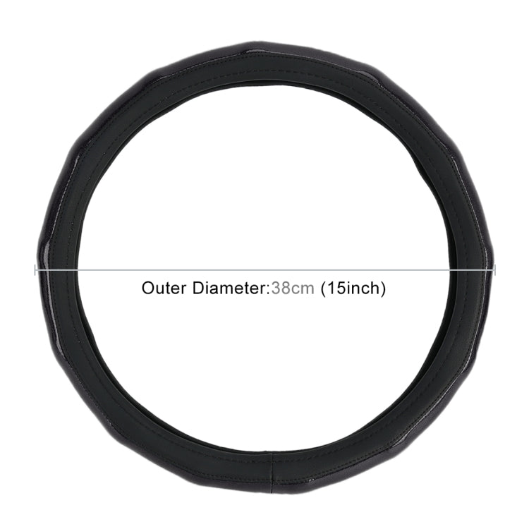 Universal Car Plating Bamboo Knot Leather Steering Wheel Cover, Diameter: 38cm