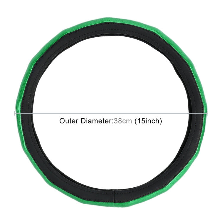 Universal Car Plating Bamboo Knot Leather Steering Wheel Cover, Diameter: 38cm