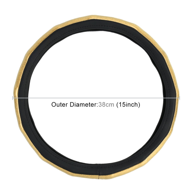 Universal Car Plating Bamboo Knot Leather Steering Wheel Cover, Diameter: 38cm