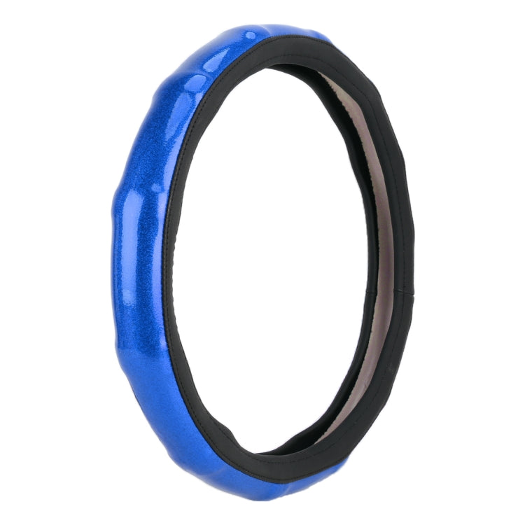 Universal Car Plating Bamboo Knot Leather Steering Wheel Cover, Diameter: 38cm