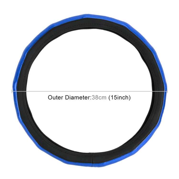 Universal Car Plating Bamboo Knot Leather Steering Wheel Cover, Diameter: 38cm