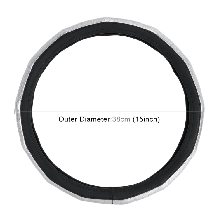 Universal Car Plating Bamboo Knot Leather Steering Wheel Cover, Diameter: 38cm