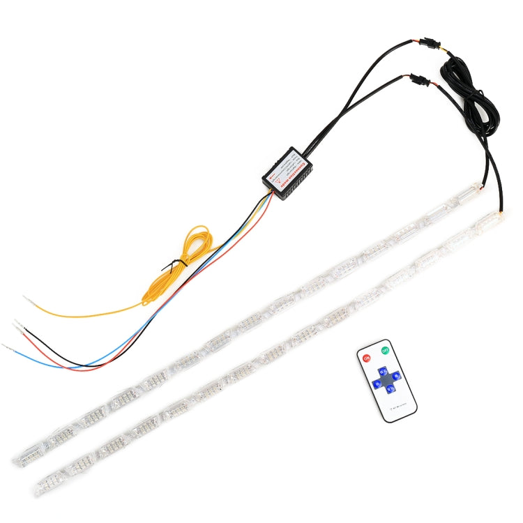 2 PCS 60cm 15-section DC12V 13W Ultra-thin Car Colorful Turn Lights / Running Lights, with 45LEDs SMD-2835RBG Bulbs