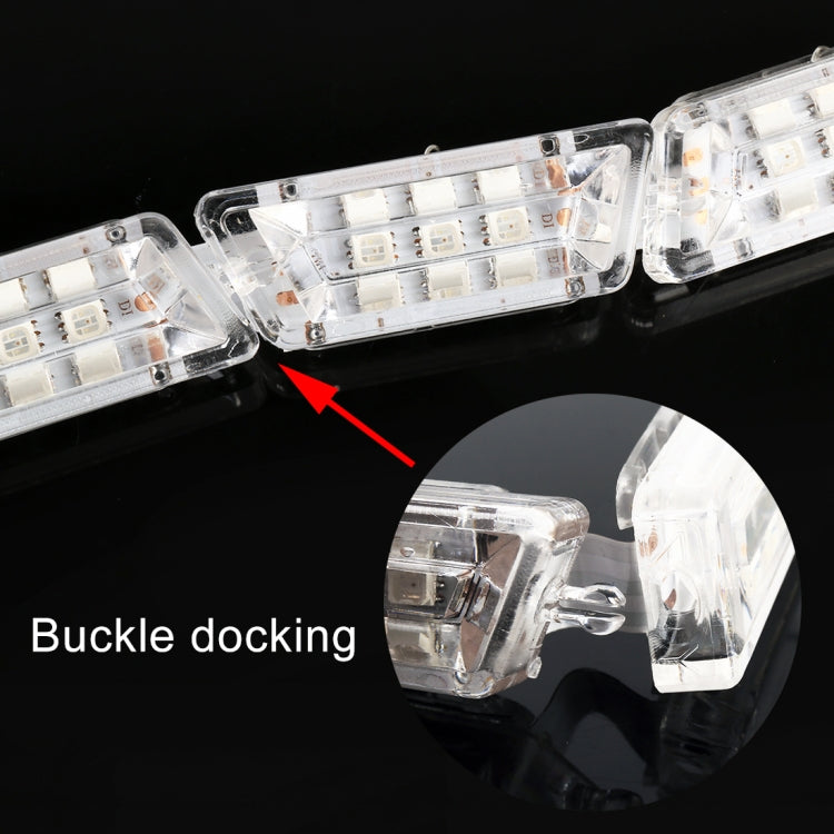 2 PCS 60cm 15-section DC12V 13W Ultra-thin Car Colorful Turn Lights / Running Lights, with 45LEDs SMD-2835RBG Bulbs